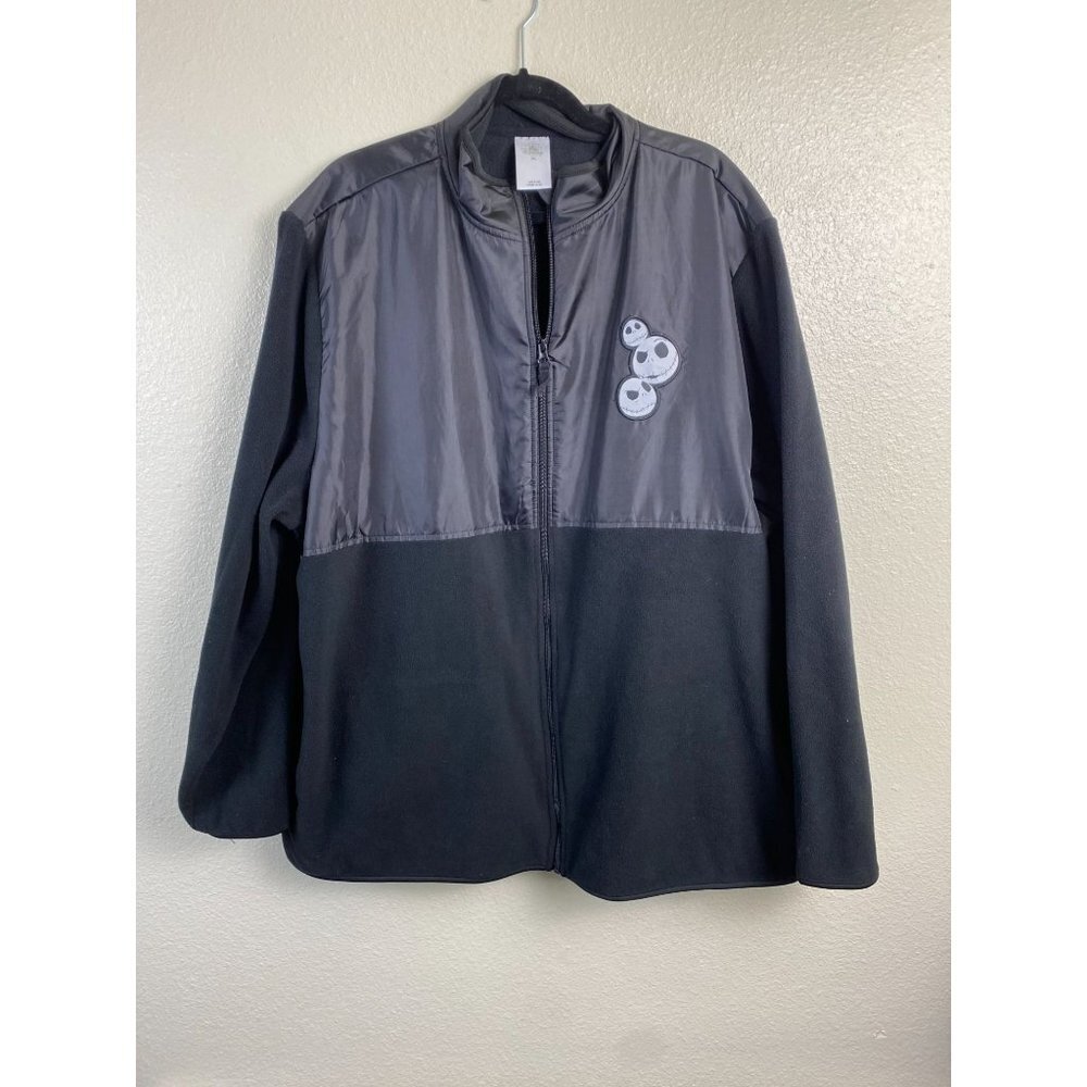 Disney Mens Jacket size 2XL Black Fleece Nightmare Before Christmas Zip‎ Cozy